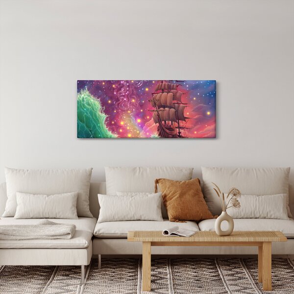 Slika - Ladja z vesoljskim nebom (120x50 cm)