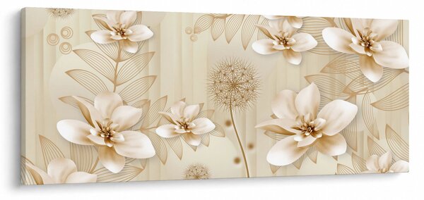 Slika - Kompozicija zlatih rož (120x50 cm)