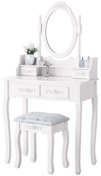 ShopJK TOALETNI STOL TL01 BIJELA