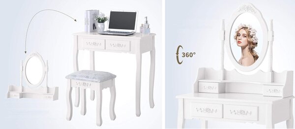 ShopJK TOALETNI STOL TL01 BIJELA