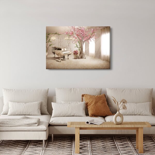 Slika - Sanjska notranjost s klavirjem (90x60 cm)