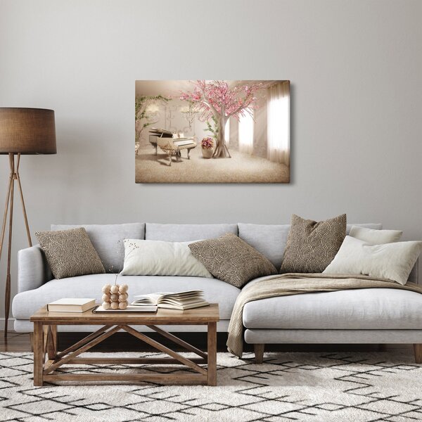 Slika - Sanjska notranjost s klavirjem (90x60 cm)
