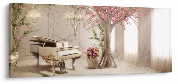 Slika - Sanjska notranjost s klavirjem (120x50 cm)