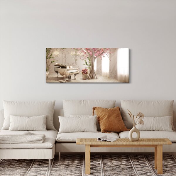 Slika - Sanjska notranjost s klavirjem (120x50 cm)