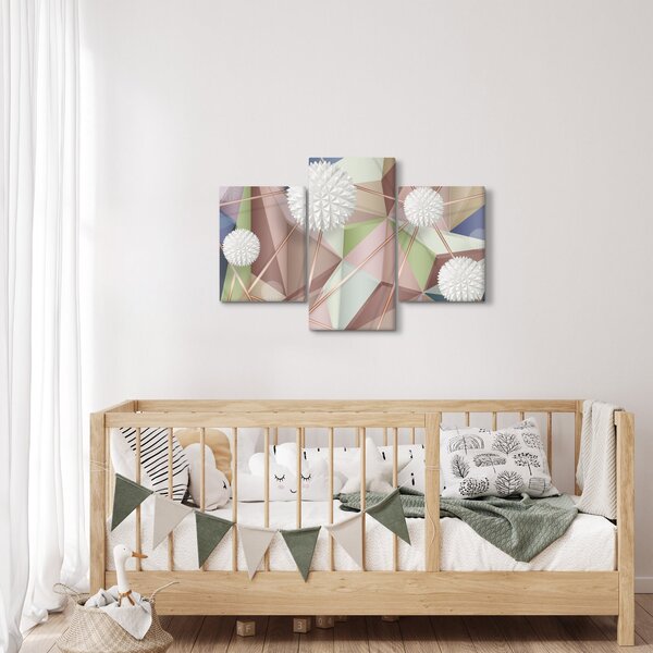 Slika - 3D abstrakcija v pastelnih barvah (90x60 cm)