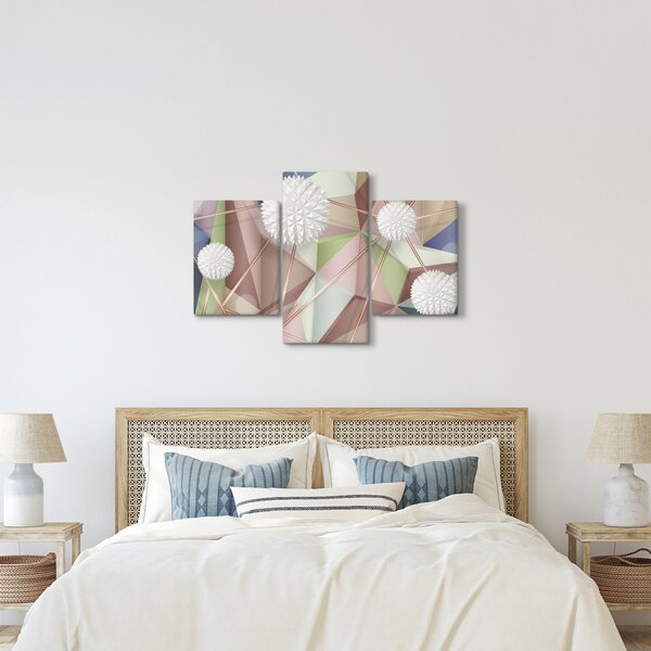 Slika - 3D abstrakcija v pastelnih barvah (90x60 cm)