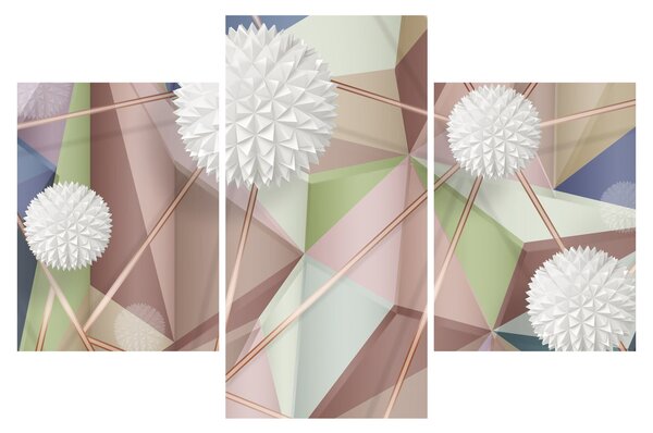 Slika - 3D abstrakcija v pastelnih barvah (90x60 cm)
