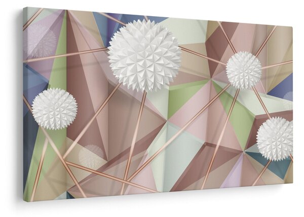 Slika - 3D abstrakcija v pastelnih barvah (90x60 cm)