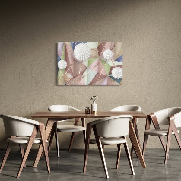Slika - 3D abstrakcija v pastelnih barvah (90x60 cm)