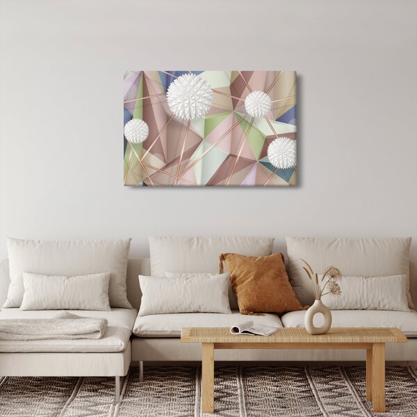 Slika - 3D abstrakcija v pastelnih barvah (90x60 cm)