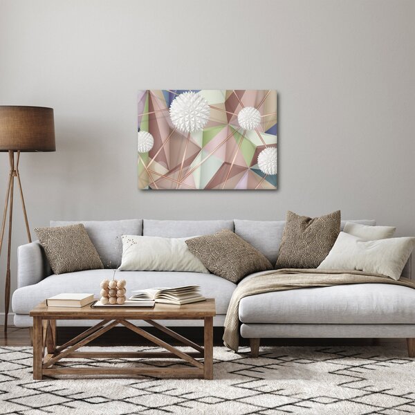 Slika - 3D abstrakcija v pastelnih barvah (70x50 cm)