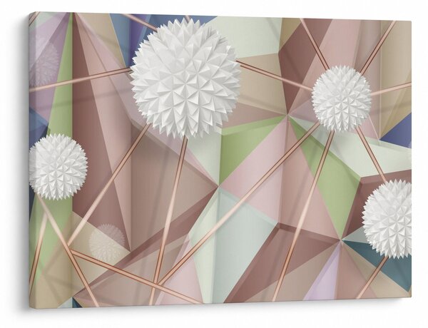 Slika - 3D abstrakcija v pastelnih barvah (70x50 cm)
