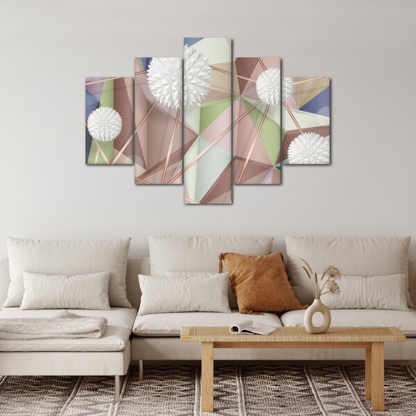 Slika - 3D abstrakcija v pastelnih barvah (150x105 cm)