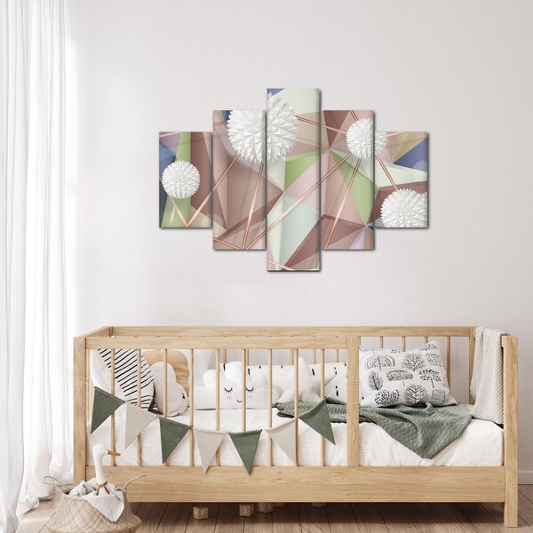 Slika - 3D abstrakcija v pastelnih barvah (150x105 cm)