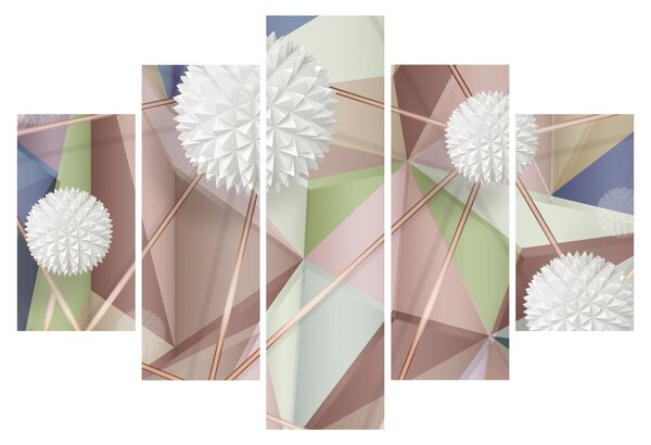 Slika - 3D abstrakcija v pastelnih barvah (150x105 cm)