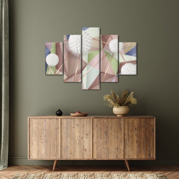 Slika - 3D abstrakcija v pastelnih barvah (150x105 cm)