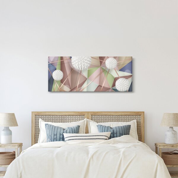 Slika - 3D abstrakcija v pastelnih barvah (120x50 cm)