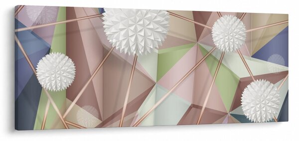 Slika - 3D abstrakcija v pastelnih barvah (120x50 cm)