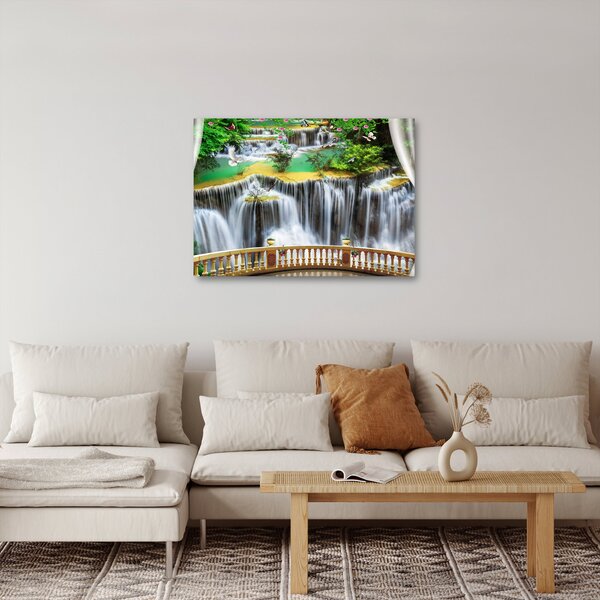 Slika - Pogled na čarobne slapove (70x50 cm)