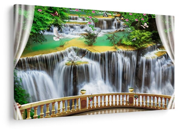 Slika - Pogled na čarobne slapove (90x60 cm)