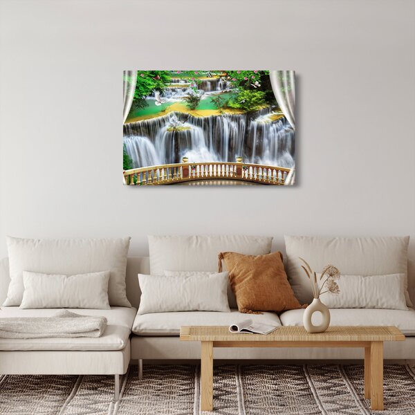 Slika - Pogled na čarobne slapove (90x60 cm)