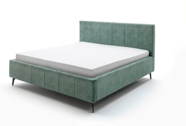 Black Friday - Zeleni bračni krevet s letvicom i spremištem Meise Möbel Lizzano, 160 x 200 cm