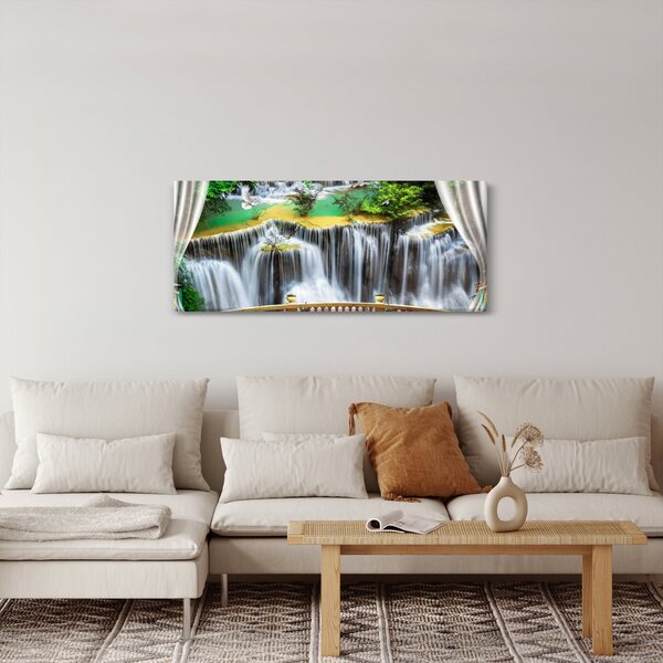 Slika - Pogled na čarobne slapove (120x50 cm)