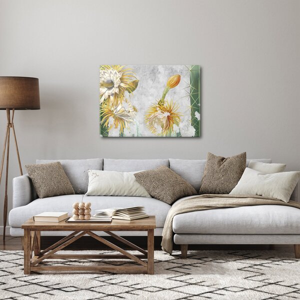 Slika - Cvetoči kaktusi, vintage (70x50 cm)