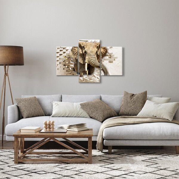 Slika - Slon prebija zid (90x60 cm)