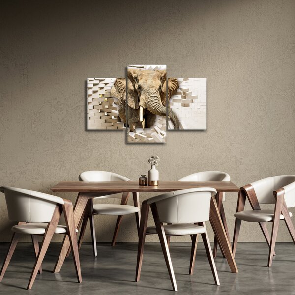 Slika - Slon prebija zid (90x60 cm)