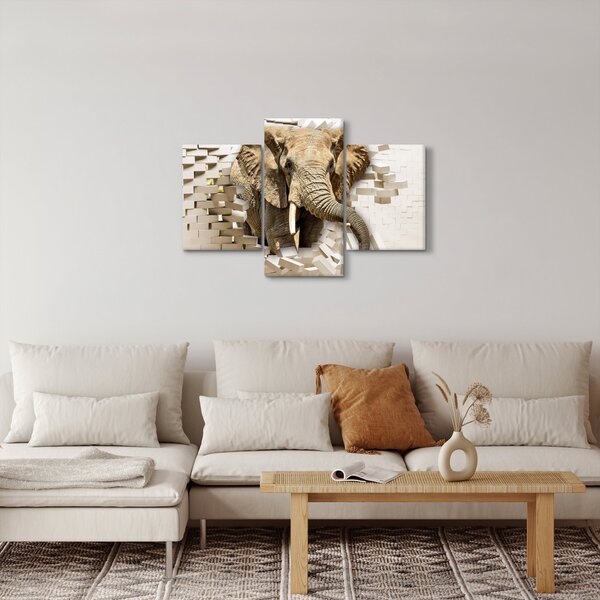 Slika - Slon prebija zid (90x60 cm)
