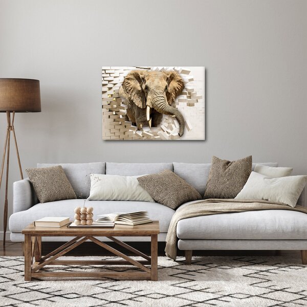 Slika - Slon prebija zid (70x50 cm)
