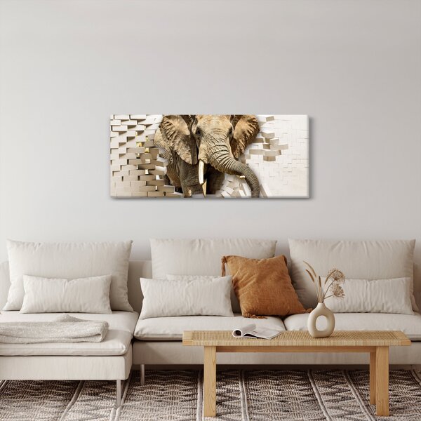 Slika - Slon prebija zid (120x50 cm)