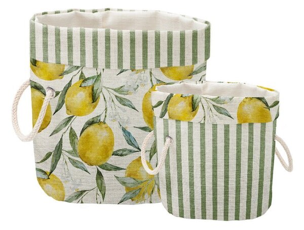 Set od 2 dekorativne košare Really Nice Things Lemons And Stripes