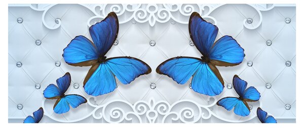 Slika - Modri ​​metulji (120x50 cm)