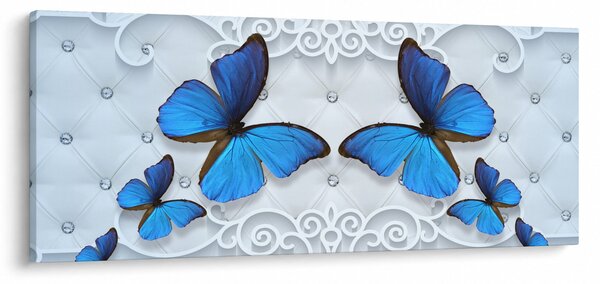 Slika - Modri ​​metulji (120x50 cm)