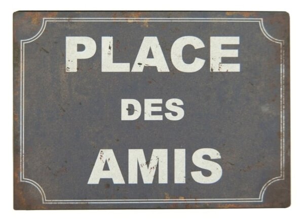 Metalni ukrasni znak 21x15 cm Place des Amis – Antic Line