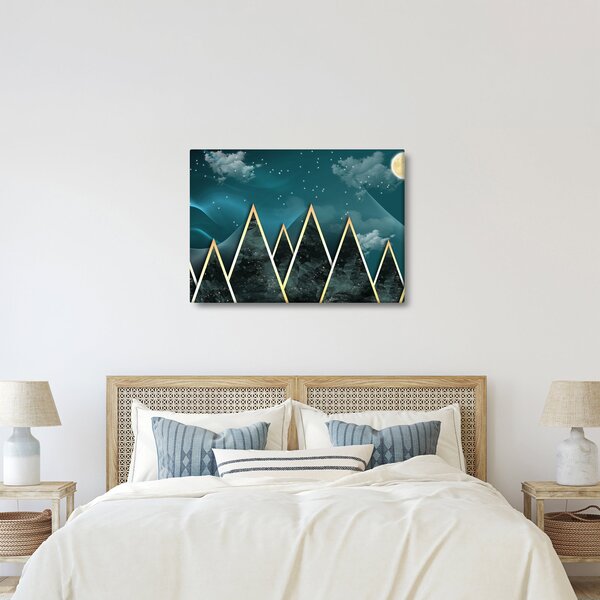 Slika - Polna luna nad zlatimi gorami (70x50 cm)