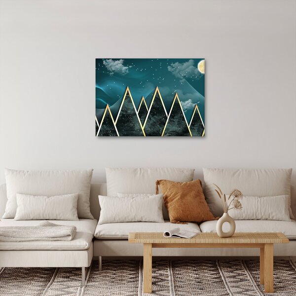 Slika - Polna luna nad zlatimi gorami (70x50 cm)