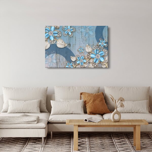 Slika - Modre rože (90x60 cm)