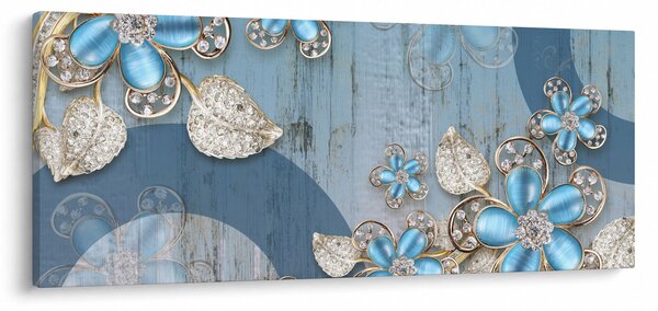 Slika - Modre rože (120x50 cm)