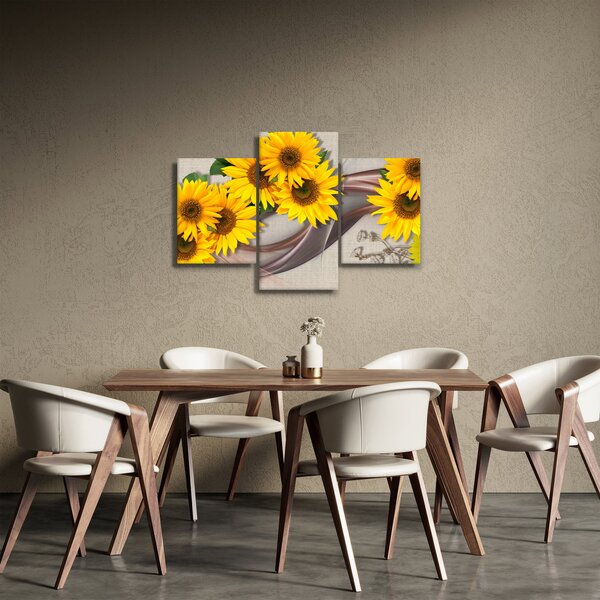 Slika - Svetleči cvetovi sončnic (90x60 cm)