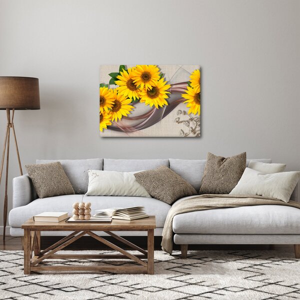 Slika - Svetleči cvetovi sončnic (70x50 cm)