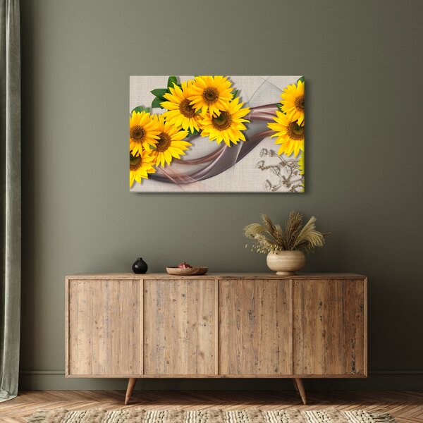 Slika - Svetleči cvetovi sončnic (90x60 cm)