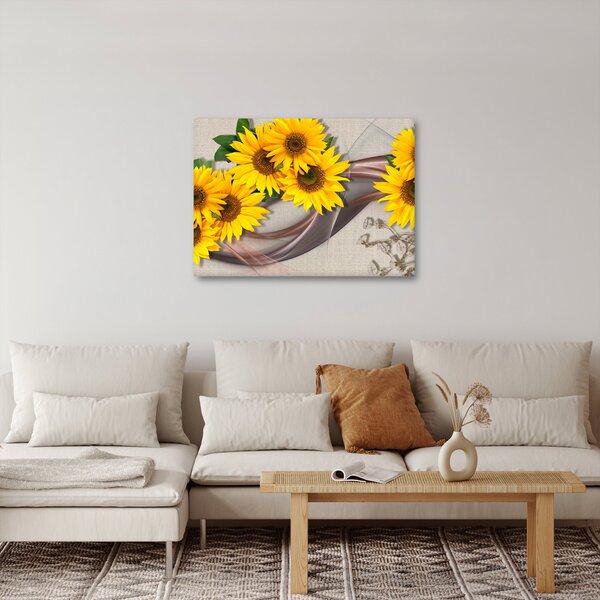 Slika - Svetleči cvetovi sončnic (70x50 cm)