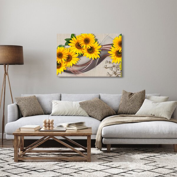 Slika - Svetleči cvetovi sončnic (90x60 cm)