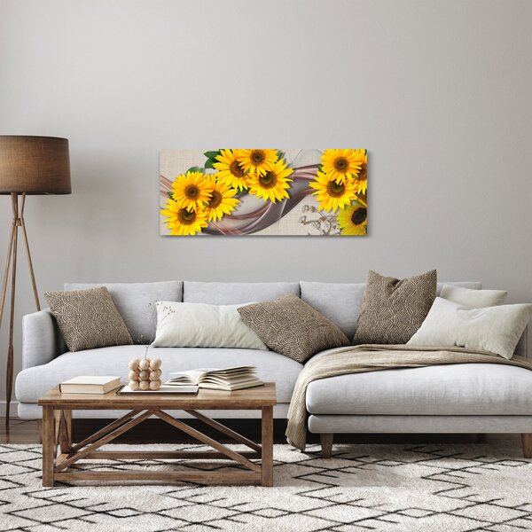 Slika - Svetleči cvetovi sončnic (120x50 cm)