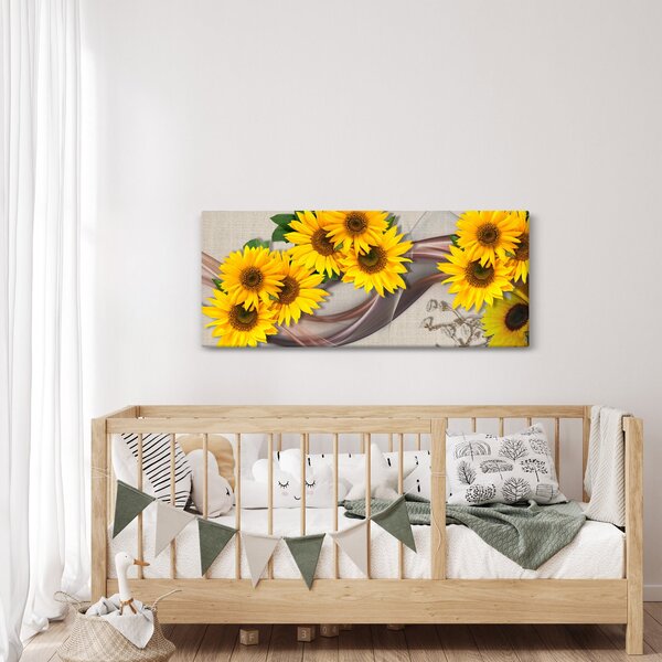 Slika - Svetleči cvetovi sončnic (120x50 cm)