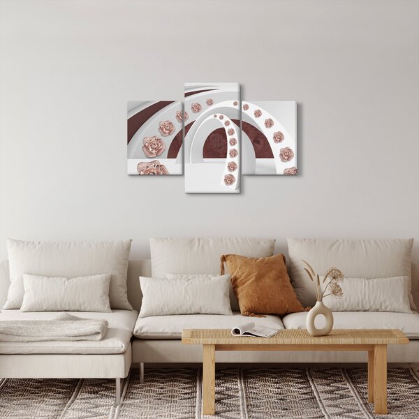 Slika - 3D loki z rožami (90x60 cm)