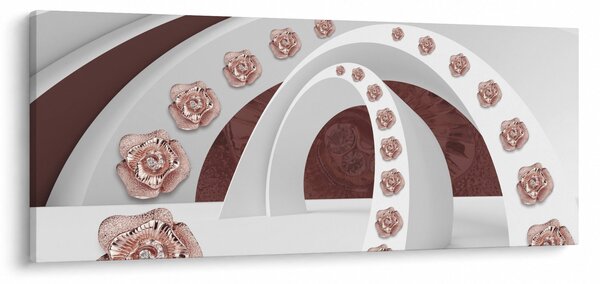 Slika - 3D loki z rožami (120x50 cm)